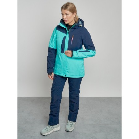 Ski costume female winter, size 50, turquoise color-6