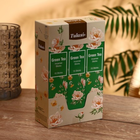 Incense "tulasi" 15 fragrances green tea-1
