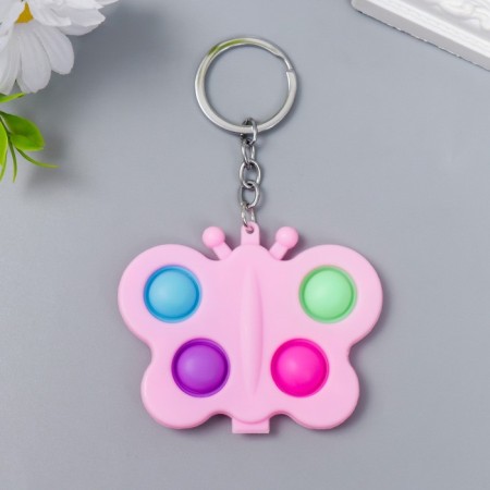 Trick Rubber Antistress (endless pimpa) "Pink butterfly" mix 6.5x5.5 cm