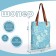 Hooper bag without fastening, from textiles, blue color