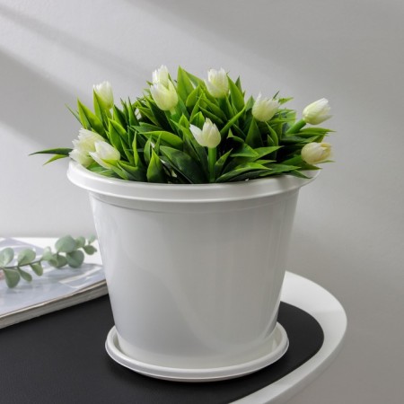 Pot with the Podon "Economy", 3 l, white color