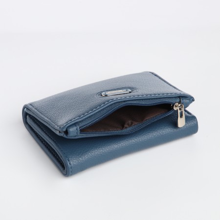 Women's wallet on magnet, blue color-3