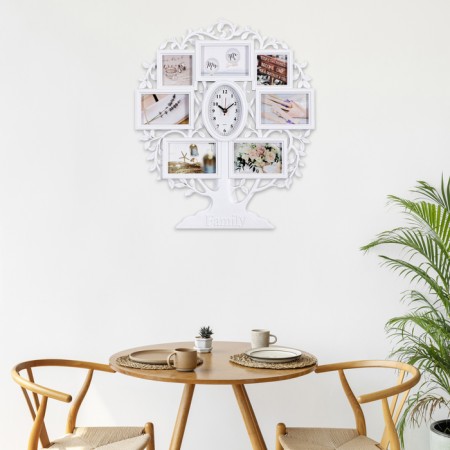 Wall watches with photo frames "Family", silent, 51.5 x 60.5 cm, aa-3