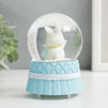 Souvenir Polystone Water Ball Light "White Bunny" mix 6.5x6.5x9.5 cm-4