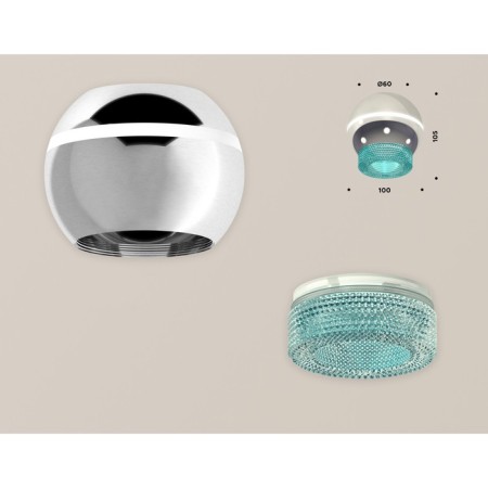 Ambrella Light, XS1104020, MR16 GU5.3 LED 3W, 4200K, silver color, blue-2