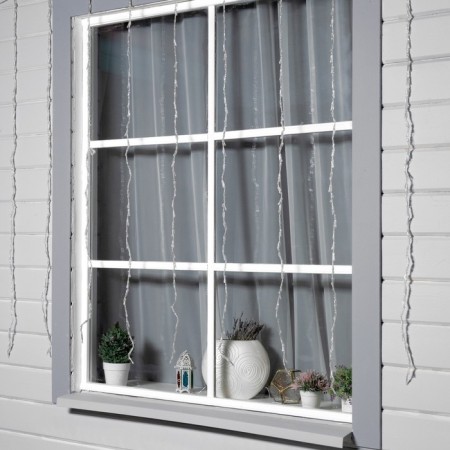 Garland "waterfall" 2 × 1.5 m, IP44, transparent thread, 400 LED, white glow, 8 modes, 220 V-1