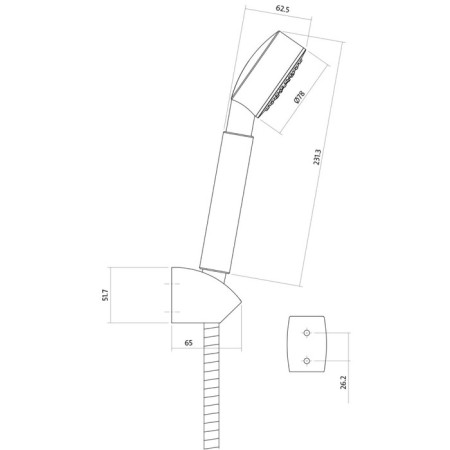 Shower headset Cersanit Cari 63389, watering can, hose, holder-4