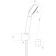 Shower headset Cersanit Cari 63389, watering can, hose, holder