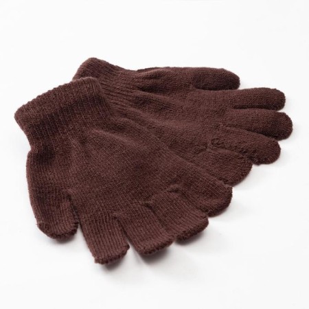 Children's gloves minku "plain", col. brown, rr 15 (6-8 years)