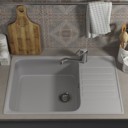Kitchen is a kitchen from the stone Uperwood UPD-400, 740x480 mm, rectangular, smoke color-1