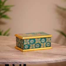Wooden box, batik 16x11x8 cm