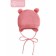 A cap on ties with pompons Children's Amarobaby Pure Love Pompony, with a lining, size 42-44 cm, pink color