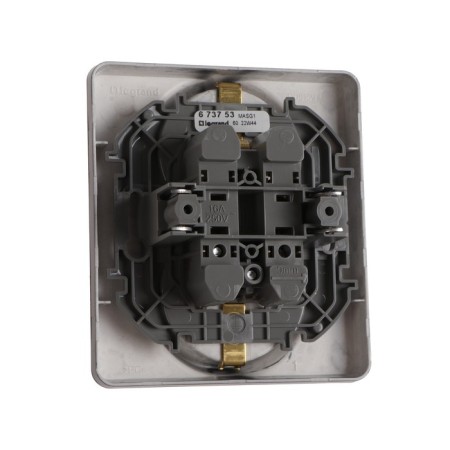 LEGRAND Inspiria socket, double, 2k+h, 16 A, 250 V, anthracite-1