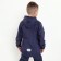 Jacket (windbreaker) on a fleece for a boy, blue color, height 128-134 cm