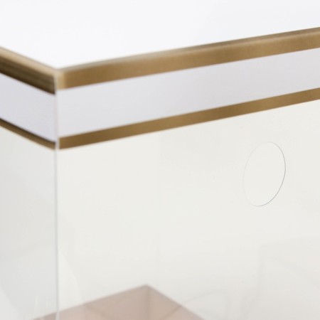 Box for flowers with a vase and PVC windows are folding, bronze, 16 x 23 x 16 cm-3