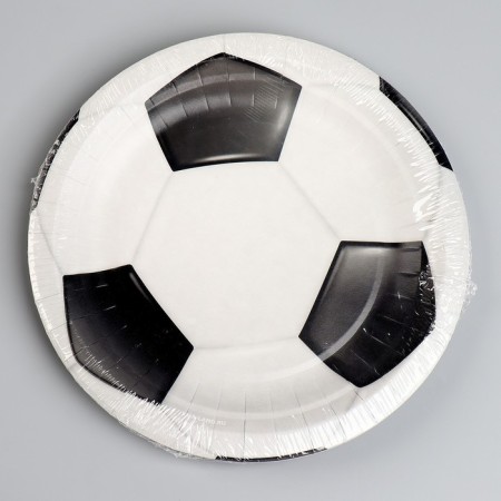 Disposable paper plate "Football", 18 cm-5