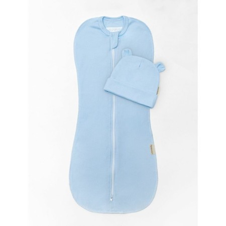 Lightning diaper with a hat with a hat, height 56-68 cm, blue color