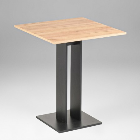 Kitchen table on one leg Sandro, 650x650x780, black/oak craft gold-1