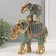 Polystone souvenir "Elephant with an elephant, chamomile on the ass" red-blue, sparkle 17x7x23 cm 103258