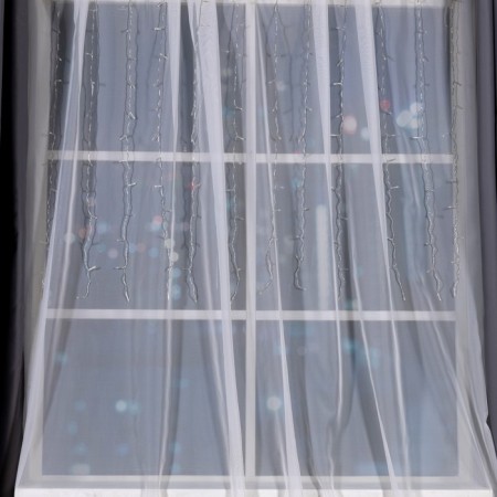 Garland "Curtain" 1.5 × 1 m, IP20, transparent thread, 180 LED, white glow, 8 modes, 220 V-2