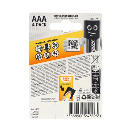 Battery Alkalin Energizer Alkaline Power, AAA, LR03-4BL, 1.5V, blister, 4 pcs.-5