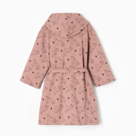Hare for a girl is combed, pink/unicorns, height 104 cm-3
