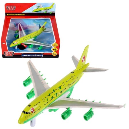 Model Metal Metal Airliner S7, inertial, light -sound effects, 17.5x19.5 cm