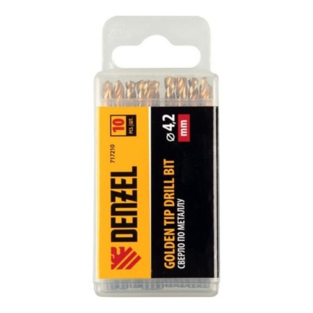 Drill Denzel 717210, 4.2 mm, HSS-Tin, Golden Tip, 10 pcs.-4
