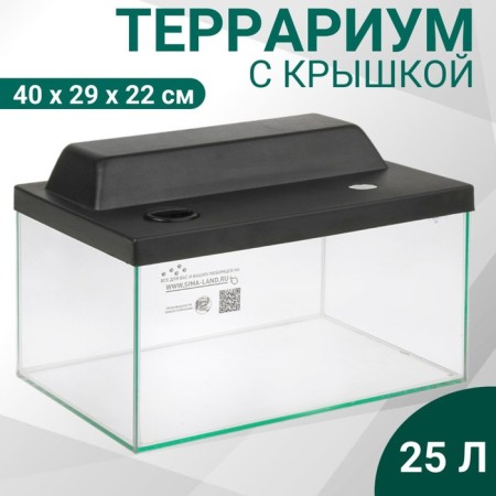 Terrarium with a lid, 25 liters, 40 x 29 x 22 cm