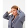 Jacket female double-breasted Mist Plus-Size, size 60, color gray-blue