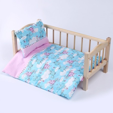 Puppet bed "Zavodi in clouds with roses," x/b, sheet 46*36, blanket, 46*36, pillow 23*17-3