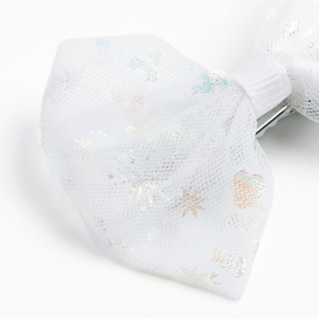 Hair hairpin white bow, set, 2 pcs, 7.5 cm, princesses-4