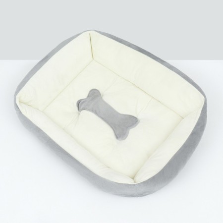 Lynchin-Divan for animals "Bone", 50 x 40 x 15, gray-white-2