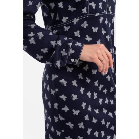 Female dress, size 42, blue, white color-1