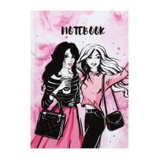 College-wiper in a solid cover 7BC, A5, 64 sheets, stylish girl, cage block, glossy lamination