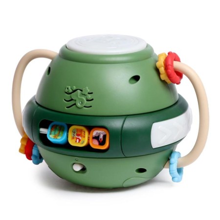 Musical toy "Kid Peningvi", with mobile elements, sound, light, green color-2
