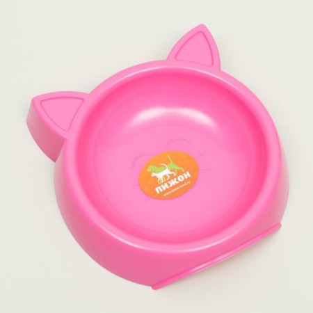 Bowl “cat ears” 200 ml, 15 x 3.7 cm, pink