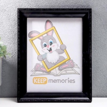 Photo frame plastic L-6 15x21 cm black (plastic screen)