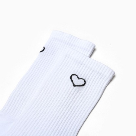 Women's socks "heart", white color, size 23-25-1