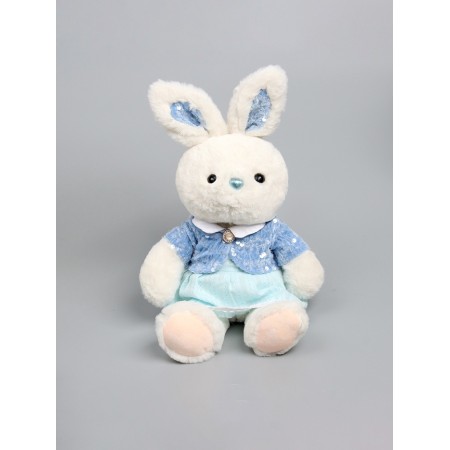 Soft toy "Little Friend", bunny in a blue dress-8