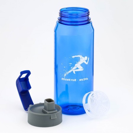 Water bottle, 850 ml, "Energy charge", 23 x 7 cm, blue-3