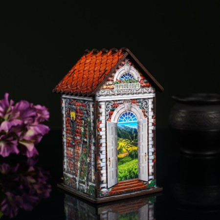 Tea house "House made of red brick", 9.8 × 9.8 × 17.4 cm-1