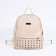 Women's backpack made of artificial leather with lightning, 1 pocket, beige color