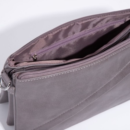 Bag Cross-Bodi with a zipper, gray color-6