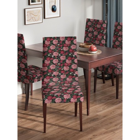 Czech for a chair "Scarlet and pink bouquets", decorative, velor-2