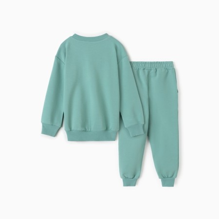Kit for girls (jumper, trousers), dusty mint color, height 128 cm-8