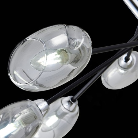 Ceiling EVOLUCE lamp. Sle155512-08. Gloa. 8x40 watts, E14, 84x84x22 cm, black color, chrome-9