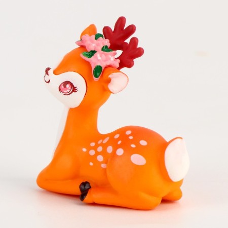Miniature Puppet "Deer with flowers"-2