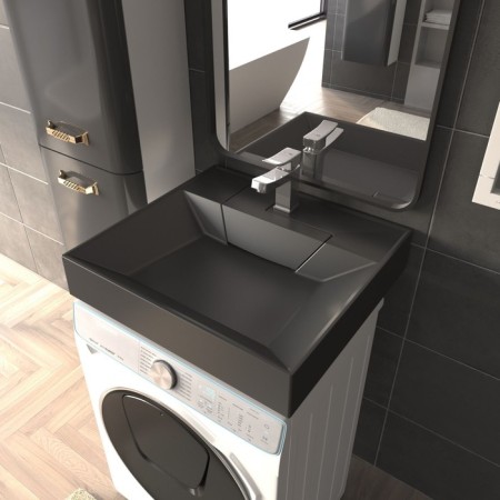 Sink over the Uperwood Top 60x55 cm washing machine, black matte
