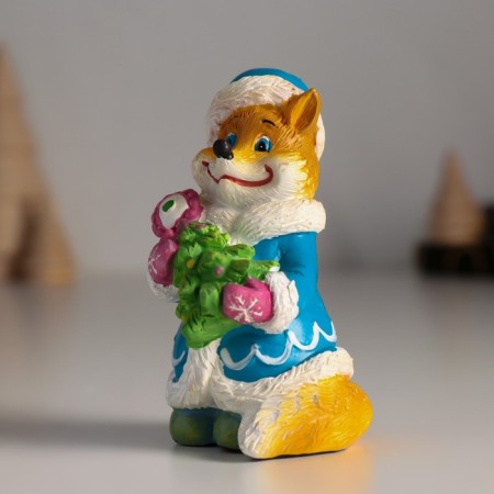 Souvenir Polystone "The Fox of the Snow Maiden with a Christmas tree" 4.5x4.5x8.5 cm-3